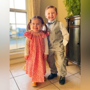 Remember Nguyen Smocked dress Flutter sleeves floral